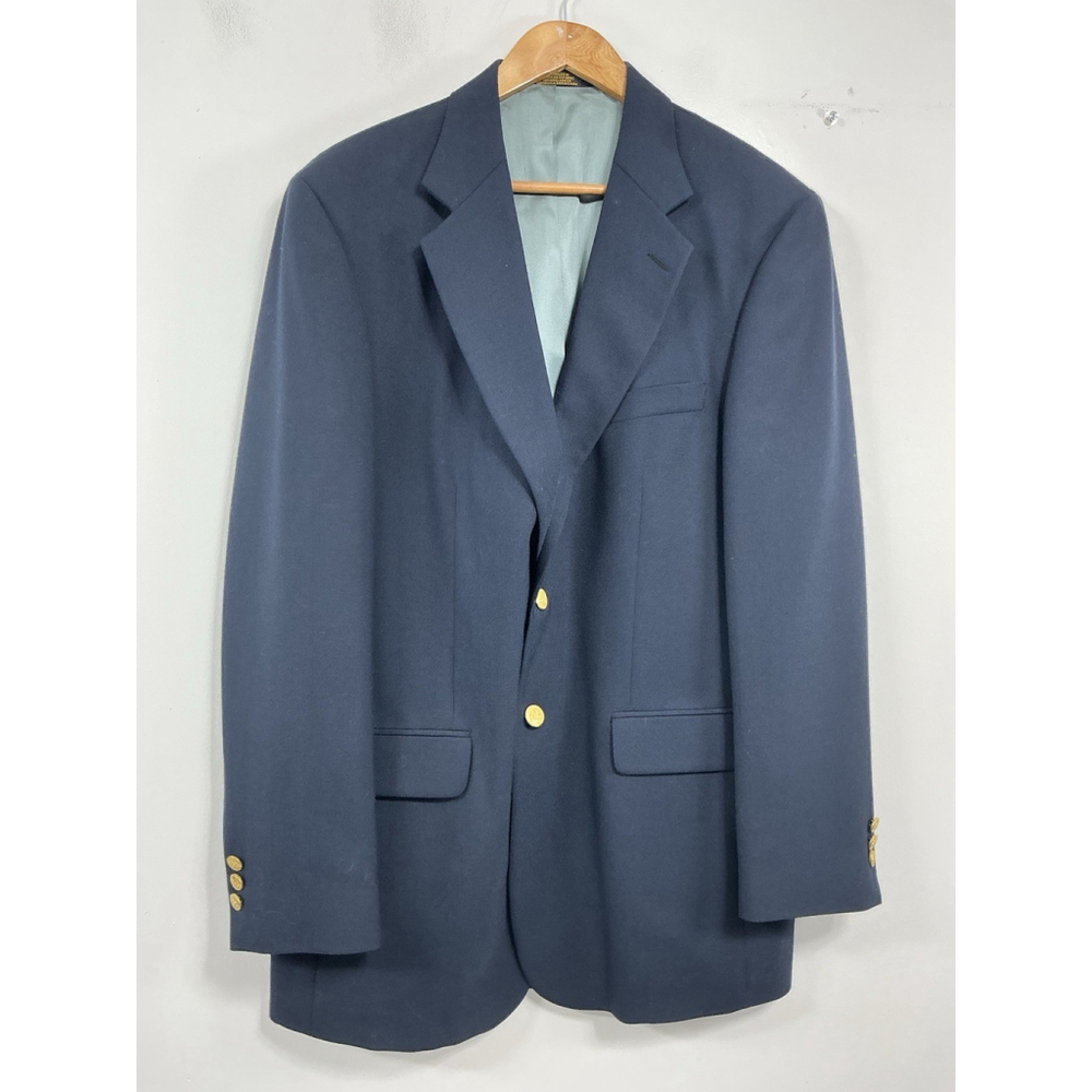 Mens Strafford Lined Sports Coat 40 L Navy 2 Button Close